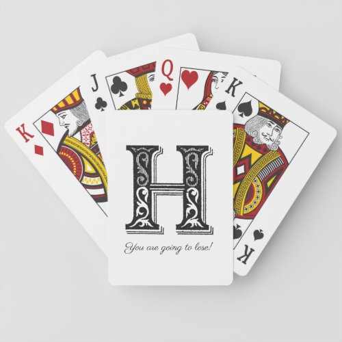Monogram H Letter H Alphabet H Initial H Pet Playing Cards