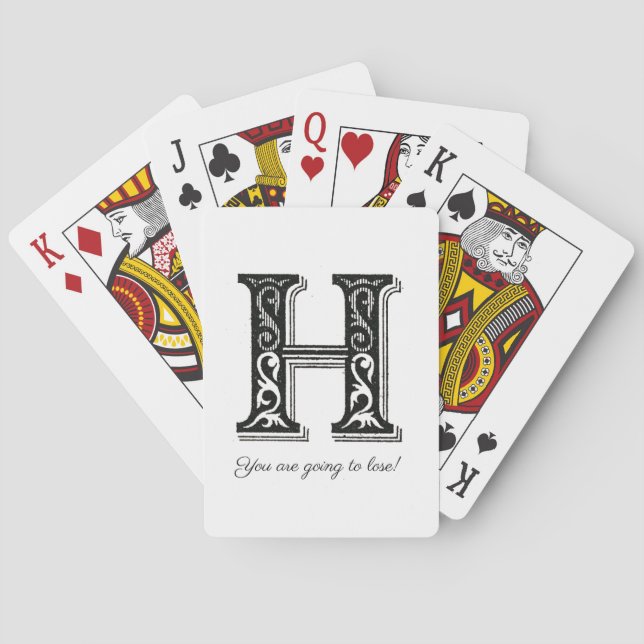 Monogram H, Letter H, Alphabet H, Initial H Pet Poker Cards (Back)
