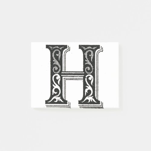 Monogram H Letter H Alphabet H Initial H Post_it Notes