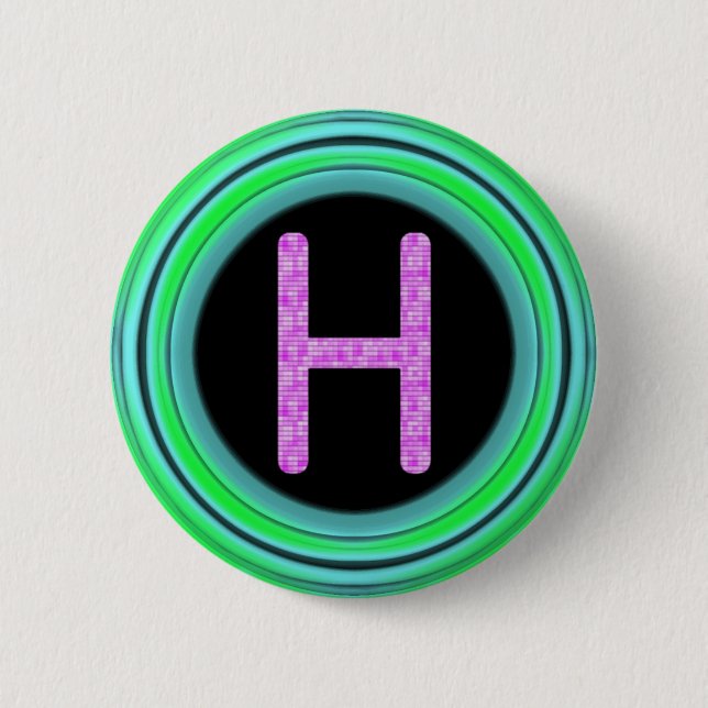 Monogram "H" Pinback Button (Front)