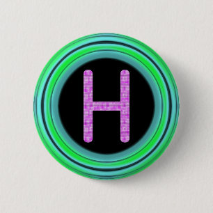 Monogram "H" Pinback Button