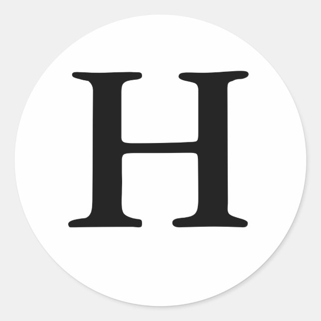 Monogram H Wedding Seal Sticker (Front)