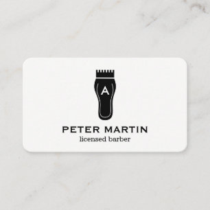 Monogram Hair Clippers Business Card
