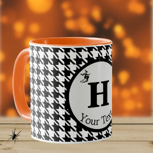 Monogram Halloween Houndstooth 11oz Combo Mug