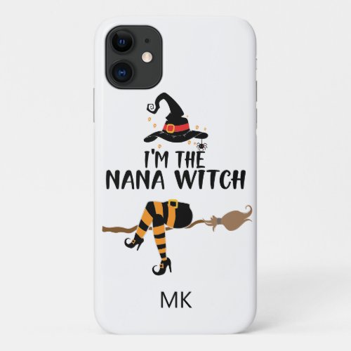 Monogram Halloween Nana Witch Fun Modern iPhone 11 Case