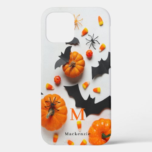 Monogram Halloween Pumpkin for Apple X11121314 iPhone 12 Case