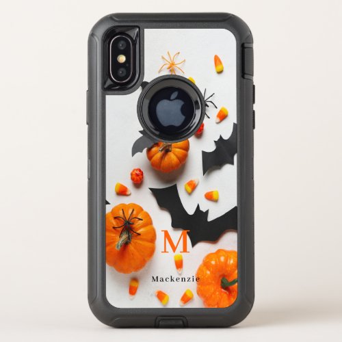 Monogram Halloween Pumpkin for Apple X11121314 OtterBox Defender iPhone X Case