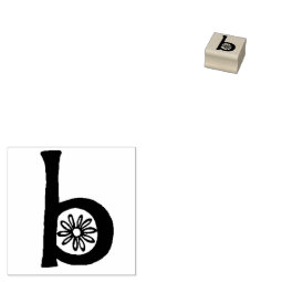 Monogram Hand Drawn Letter B Rubber Stamp | Zazzle