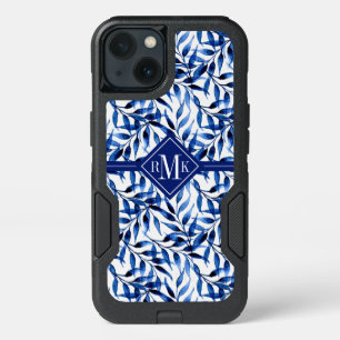 Monogram   Hand Painted Watercolor Ink Pattern iPhone 13 Case