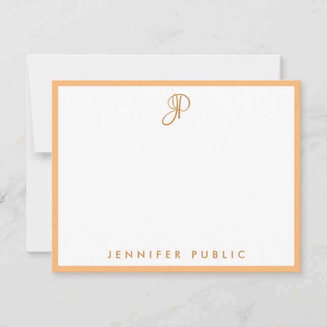 Monogram Handwriting Script Name Text Simple Note Card (Front)
