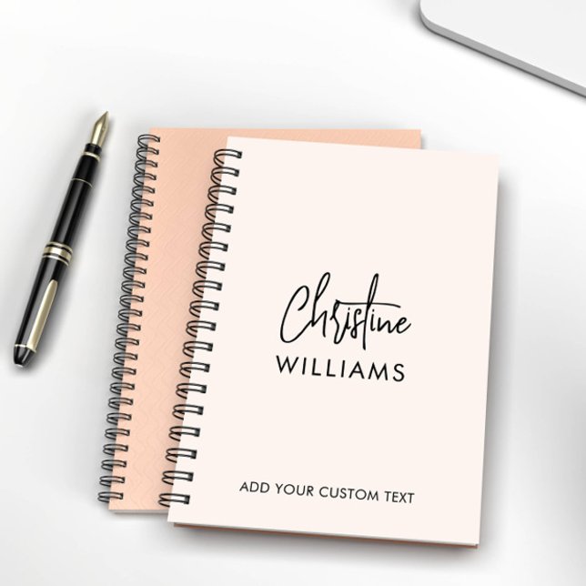 Monogram Handwritten Script Signature Blush pink  Planner (MONOGRAMMED PLANNER WITH SIGNATURE SCRIPT AND CUSTOM TEXT )