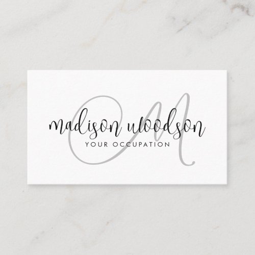 Monogram Handwritten Script Signature Business Card