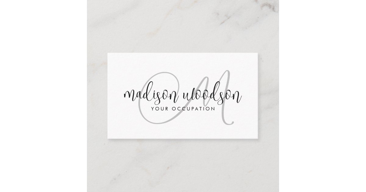 Script Lettermark Monogram Business Card