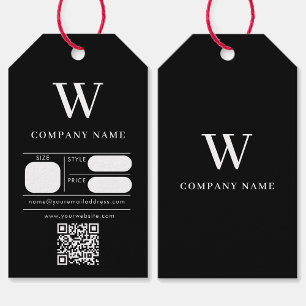 Monogram Hang Tag Price Clothing Swing Tags Black