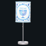 Monogram Hanukkah Festival Menorah Lights Table Lamp<br><div class="desc">Hanukkah Menorah Lights Holiday label. Monogram and Hanukkah Logo Decoration with traditional symbols pattern. Home & Living > Home Décor > Lighting & Electrical > Lamps. Israel,  Jerusalem. Sofiartmedia Modern Design.
Judaica Modern Design with text template. Personalize them by adding name or wishes text.</div>