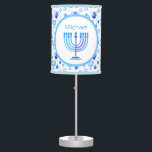 Monogram Hanukkah Festival Menorah Lights Table Lamp<br><div class="desc">Hanukkah Menorah Lights Holiday label. Monogram and Hanukkah Logo Decoration with traditional symbols pattern. Home & Living > Home Décor > Lighting & Electrical > Lamps. Israel,  Jerusalem. Sofiartmedia Modern Design.
Judaica Modern Design with text template. Personalize them by adding name or wishes text.</div>