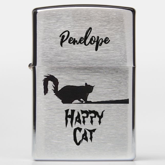 Monogram Happy Cat Zippo Lighter (Front)
