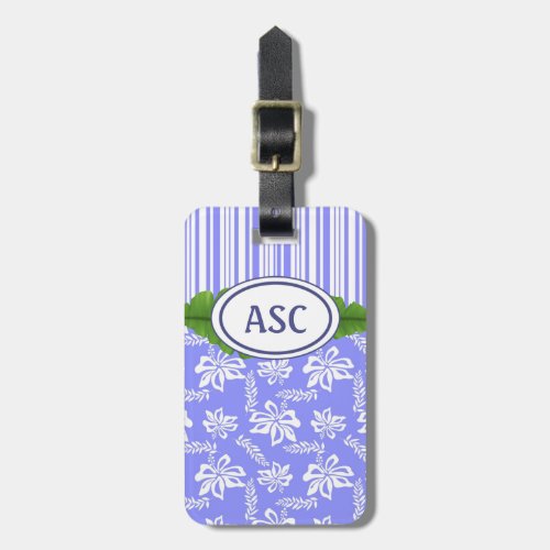 Monogram Hawaiian Flower Beach Luggage Tag