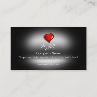 Monogram, Healthy Heart Fitness, metallic-effect Business Card