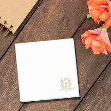 Monogram heart crown crest gold wedding favor