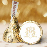 Monogram heart crown crest gold wedding hershey®'s kisses®<br><div class="desc">White and gold colored monogram wedding or event favor box. Ideal for a white and gold themed wedding. Other matching wedding items available. © Monogram crest with a heart crown on top and entwined with berries and leaves original hand drawing and design by Sarah Trett for www.mylittleedenweddings.com exclusively on Zazzle....</div>