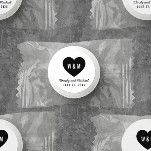 Monogram Heart Modern Wedding Life Saver® Mints
