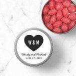 Monogram Heart Modern Wedding Save the Date Classic Round Sticker<br><div class="desc">Modern monogram Save the Date Wedding round sticker featuring a heart. Personalize it by replacing the placeholder text with your details. For more options such as to change the font and it's size click the "Customize" button. *Please note that the Zazzle Watermark that appears in the zoom preview will NOT...</div>