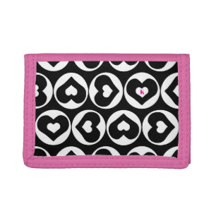 Monogram Heart Pattern Love Graphic Bold Trifold Wallet