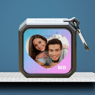 Monogram Heart Photo Initials Personalized Bluetooth Speaker