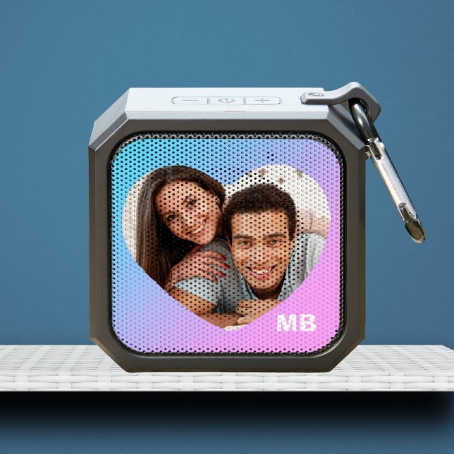 Monogram Heart Photo Initials Personalized Bluetooth Speaker (Creator Uploaded)