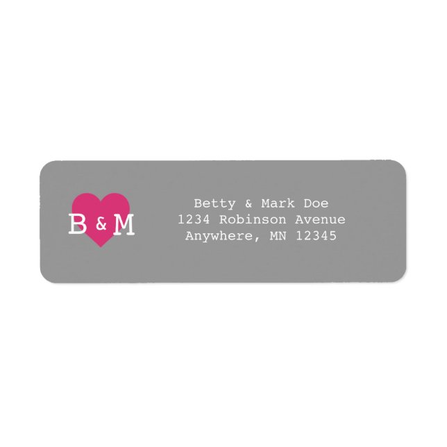 Monogram Heart Return Address Label (Front)