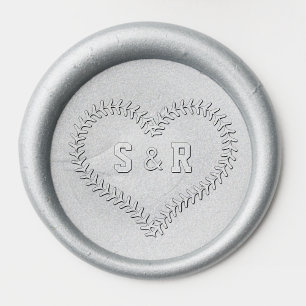 Monogram Heart Stitches Wedding Wax Seal Stamp