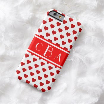 Monogram Hearts Barely There Iphone 6 Case by tjustleft at Zazzle