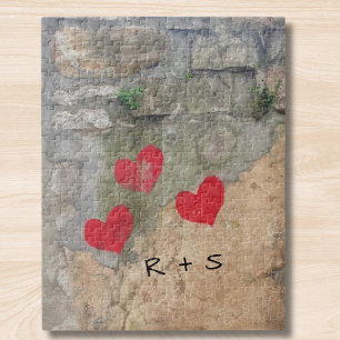 Monogram Hearts Jigsaw Puzzle