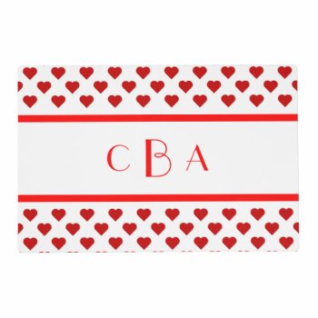 Monogram Hearts Placemat by tjustleft at Zazzle