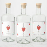 Monogram Hearts Playing Card Wedding  Liquor Bottle Label<br><div class="desc">A unique monogram hearts playing card style wedding design. An impressive design that uses elements from playing cards to create a unique wedding stationery design. An elegant red heart wedding couple monogram. A one of a kind playing card wedding liquor label design with modern elements. Matching wedding invitations and other...</div>