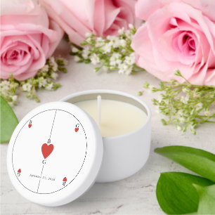 Monogram Hearts Playing Card Wedding Mini Candle Favors
