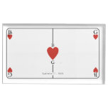 Monogram Hearts Playing Card Wedding  Place Card Holder