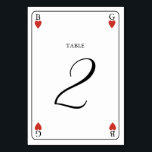 Monogram Hearts Playing Card Wedding Table Number<br><div class="desc">A unique monogram hearts playing card style wedding design. An impressive design that uses elements from playing cards to create a unique wedding stationery design. An elegant red heart wedding couple monogram. A one of a kind playing card wedding table number design with modern elements. Matching wedding invitations and other...</div>