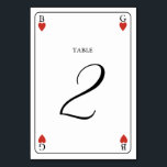 Monogram Hearts Playing Card Wedding Table Number<br><div class="desc">A unique monogram hearts playing card style wedding design. An impressive design that uses elements from playing cards to create a unique wedding stationery design. An elegant red heart wedding couple monogram. A one of a kind playing card wedding table number design with modern elements. Matching wedding invitations and other...</div>