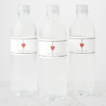 Monogram Hearts Playing Card Wedding  Water Bottle Label<br><div class="desc">A unique monogram hearts playing card style wedding design. An impressive design that uses elements from playing cards to create a unique wedding stationery design. An elegant red heart wedding couple monogram. A one of a kind playing card wedding water bottle label design with modern elements. Matching wedding invitations and...</div>