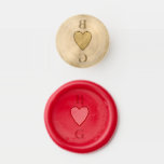 Monogram Hearts Playing Card Wedding  Wax Seal Stamp<br><div class="desc">A unique monogram hearts playing card style wedding design. An impressive design that uses elements from playing cards to create a unique wedding stationery design. An elegant red heart wedding couple monogram. A one of a kind playing card wedding wax seal sticker design with modern elements. Matching wedding invitations and...</div>