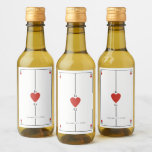 Monogram Hearts Playing Card Wedding  Wine Label<br><div class="desc">A unique monogram hearts playing card style wedding design. An impressive design that uses elements from playing cards to create a unique wedding stationery design. An elegant red heart wedding couple monogram. A one of a kind playing card wedding liquor bottle label design with modern elements. Matching wedding invitations and...</div>
