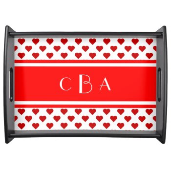 Monogram Hearts Serving Tray by tjustleft at Zazzle