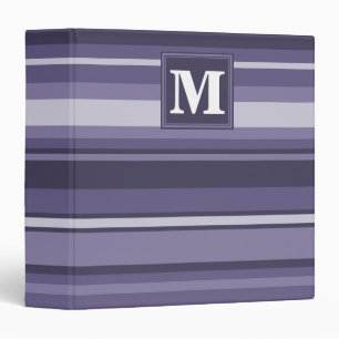 Monogram heather purple stripes binder