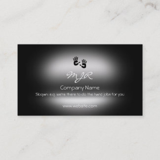 Monogram, Helping Hands, metallic-effect Business Card