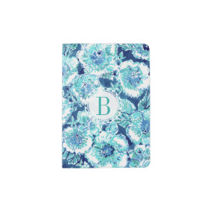 Monogram HIBISCUS BOUNTY Blue Tropical Hawaiian Passport Holder