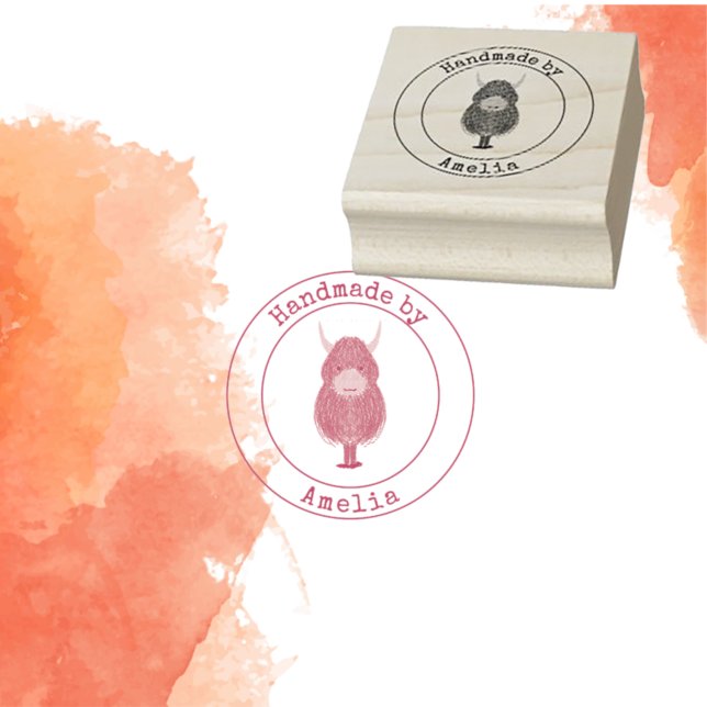 Monogram Highland Cow Handmade By  Rubber Stamp (Creator Uploaded)