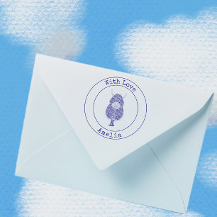 Monogram Highland Cow With Love Self-inking Stamp