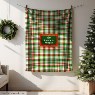 Monogram Holiday Blanket Chic Custom Gift Idea